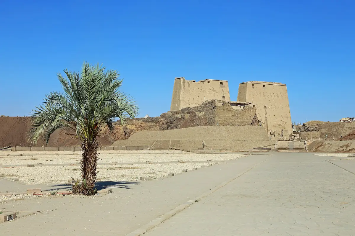 The approach to the temple of Edfu