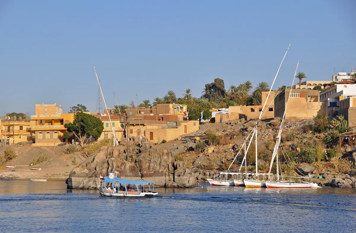 A Nubian village on the Nile at Aswan