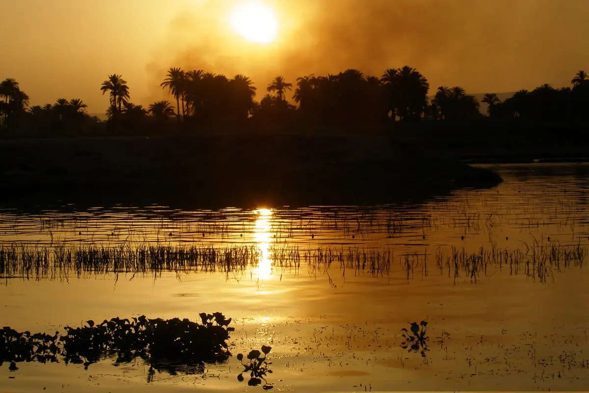Sunset over the Nile at Luxor